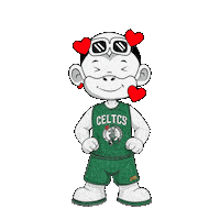 Love Basketball Green Heart Sticker by Zhot