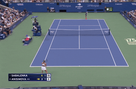 Aryna Sabalenka brilliant drop shot vs Courteney Cox
