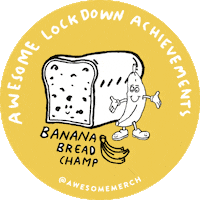 Banana Bread Badges Sticker by Awesome Merchandise