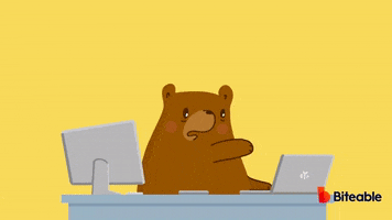 Biteable work computer stressed sweating GIF