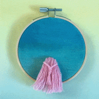 Mycolorfulsquares pink pink hair embroidery ocean view GIF