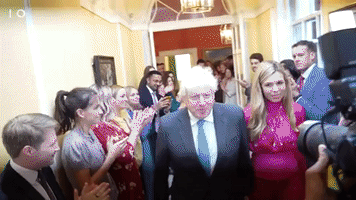 Boris and Carrie Johnson Applauded by Staff