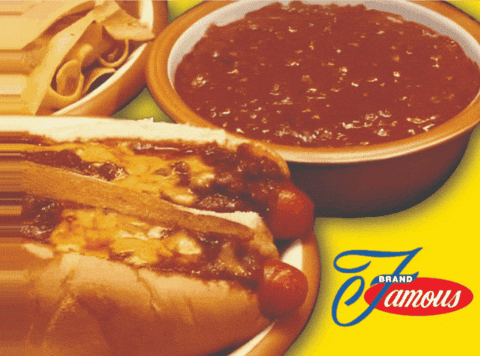 Hotdog Chili GIF by FamousBrand