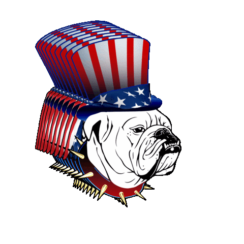 July 4Th Dog Sticker by Goliath Needles