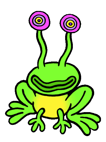 Frog Meditation Sticker by Russell Taysom