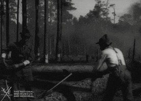 NationalWWIMuseum black and white teamwork military footage GIF