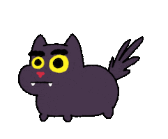 Shocked Black Cat Sticker by Katharine Kow