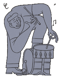 Jazz Drum Sticker by Pierre Arsène Maurice