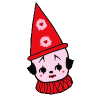 EganStreetDesign clown clowns kewpie harlequin Sticker