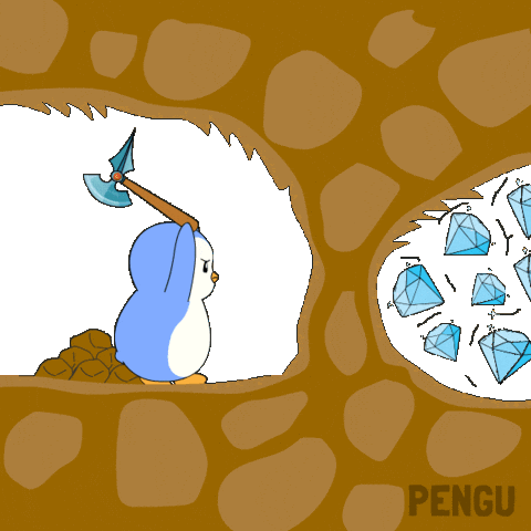 Keep Going Never Give Up Sticker by Pudgy Penguins