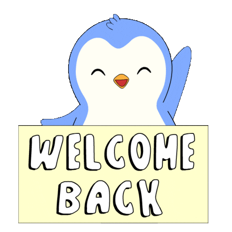 Happy Welcome Back Sticker by Pudgy Penguins