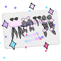 lazerunicorn sparkles earrings brooch lazer unicorn Sticker
