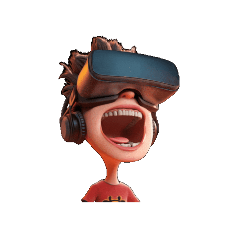 Screaming Virtual Reality Sticker by Preneura
