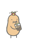 Bubble Tea Potato Sticker