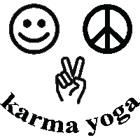 karmayoga yoga karma do good half moon Sticker