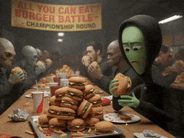 Hungry All You Can Eat GIF by Lonely Aliens