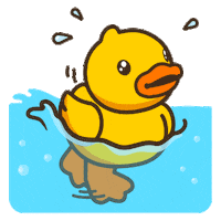 water running Sticker by B.Duck