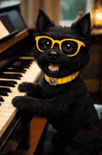 Dog Piano GIF by Terry Toto