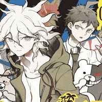 Nagito Komaeda Hajime Hinata GIF