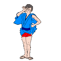 cheeemum てやんでぃ 男じぶん女じぶん 江戸っ子 赤ふん Sticker