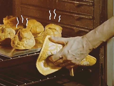 luaart giphyupload hot bread baking GIF