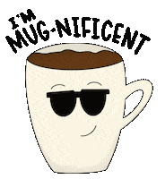 thedesigningpat coffee cup caffeine mug Sticker