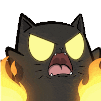 WeFlaps fire cats mad rage Sticker