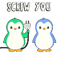 Penguin Screw You Sticker by Abster