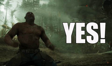 TechDogs-"Introduction"-"Drax From Guardians Of The Galaxy Cheering With A Loud Yes""