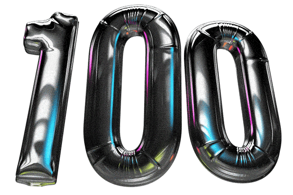 Floating 100 Percent Sticker