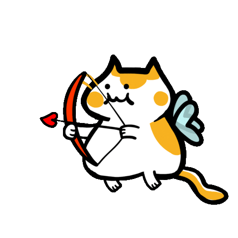 Cat Flying Sticker by Poku Meow