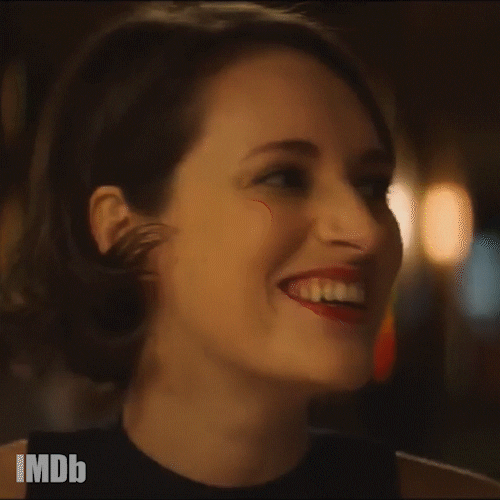 TV gif. Phoebe Waller-Bridge as Fleabag smiles and nods, then turns as her expression shifts to a look of disgust. Text, "Ugh."