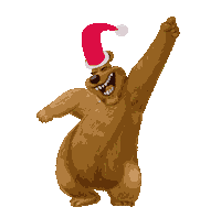 Dancing Bear Christmas Sticker by Bill Greenhead