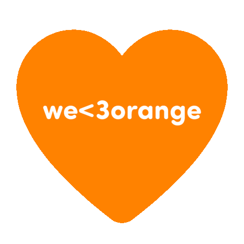 Orange Love Sticker by in-tech