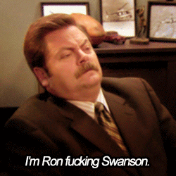 parks and recreation ron fucking swanson GIF