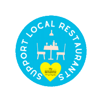 downtownbramptonbia support local yellowheart supportlocalrestaurants downtownbrampton Sticker