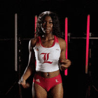 Track Field Superman GIF by Louisville Cardinals