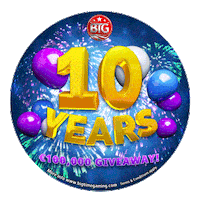 Winning 10 Years Sticker by Big Time Gaming