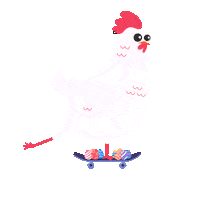 Agence_Newic chicken easter skater paques Sticker
