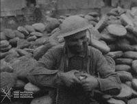 NationalWWIMuseum food black and white hungry military GIF