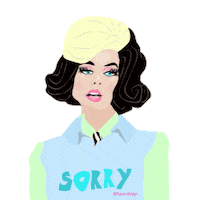 PippersDesign girl illustration woman sorry Sticker