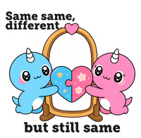 Same Same Sticker by Naru Naru