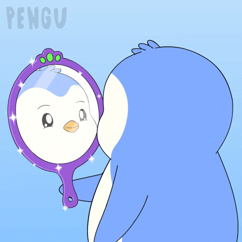 Looking Love Yourself GIF by Pudgy Penguins
