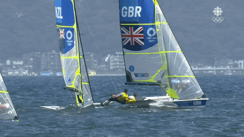 benremocker giphyupload peter burling british sailing team 49er sailing GIF