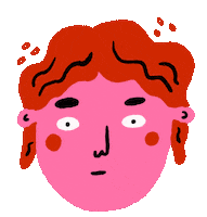 Confused Red Hair Sticker by Julia Gluyas