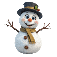 Boys Girls Snowman Sticker
