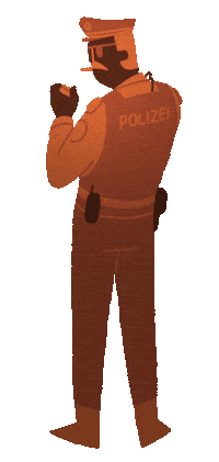 Police Smoking Sticker by YK Animation Studio