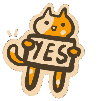 Cat Yes Sticker by Abitan
