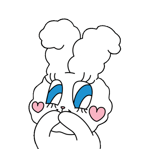 Bunny Rabbit Love Sticker by HIKOCO
