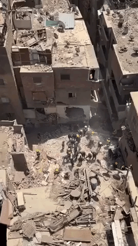 Emergency Services Respond to Deadly Cairo Building Collapse